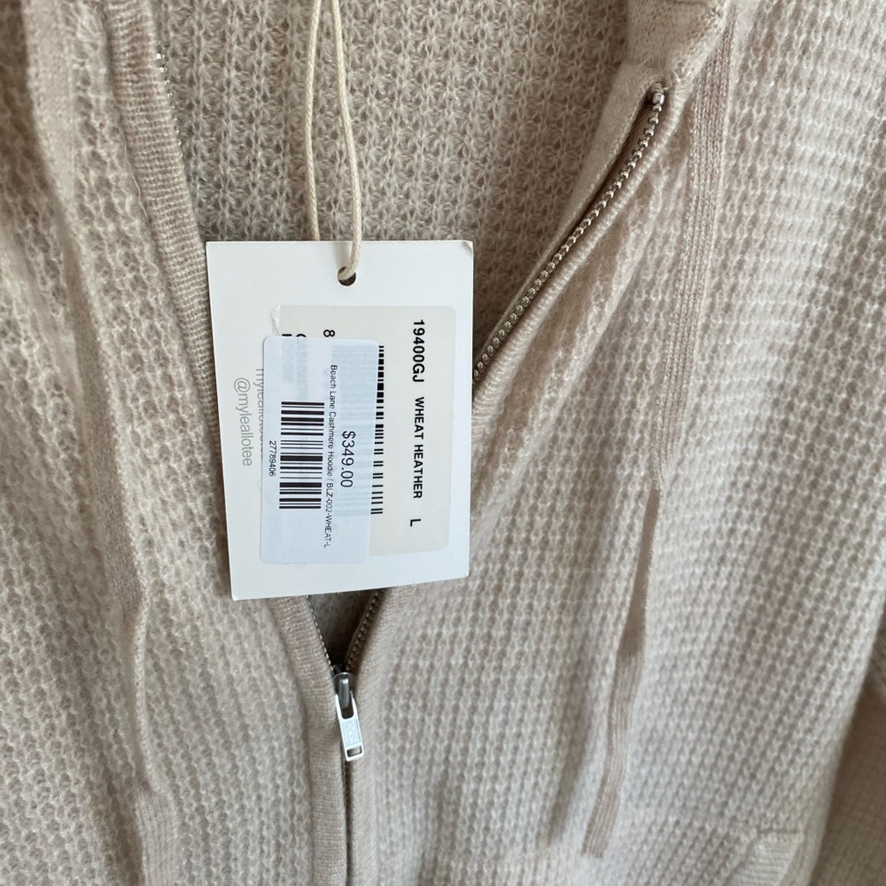 Leallo Cashmere Hoodie L NWT wheat - Picture 6 of 6